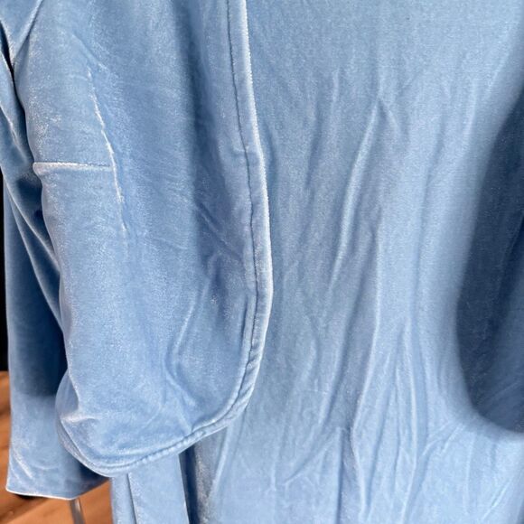 Handmade Blue Velour Sleeveless Dress with Matching Open Jacket | Artisan Vintag - Picture 7 of 7